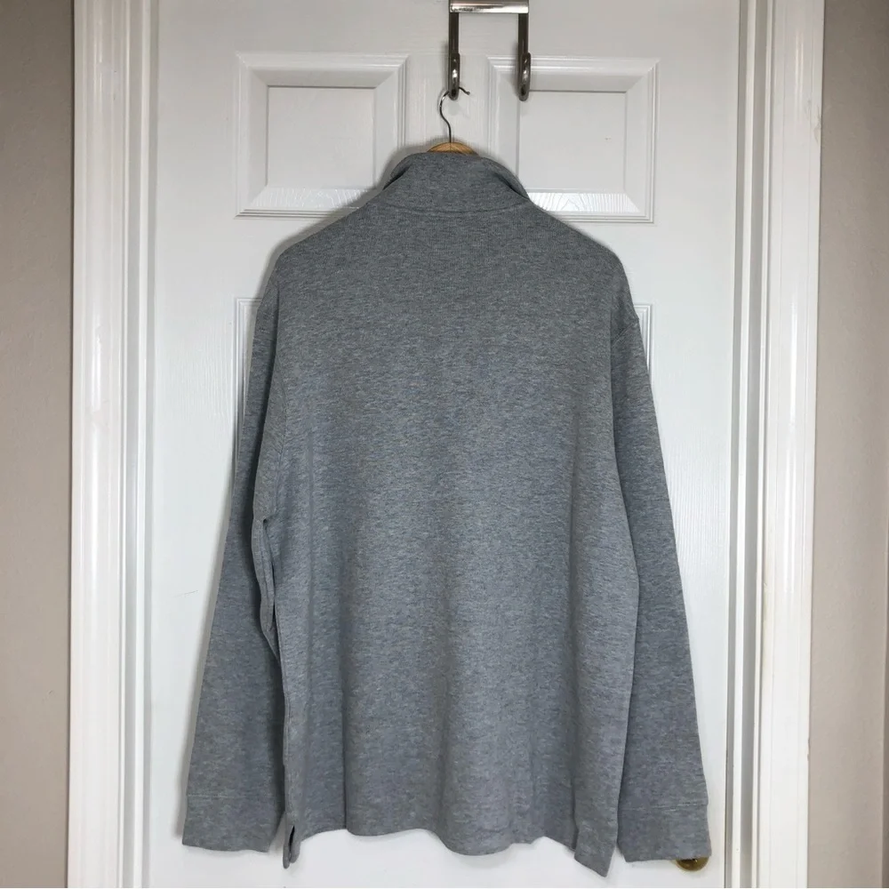 Polo Ralph Lauren Cotton Gray Embroidery Pony‎ 1/4 Zipper Pull Over Sweater XL